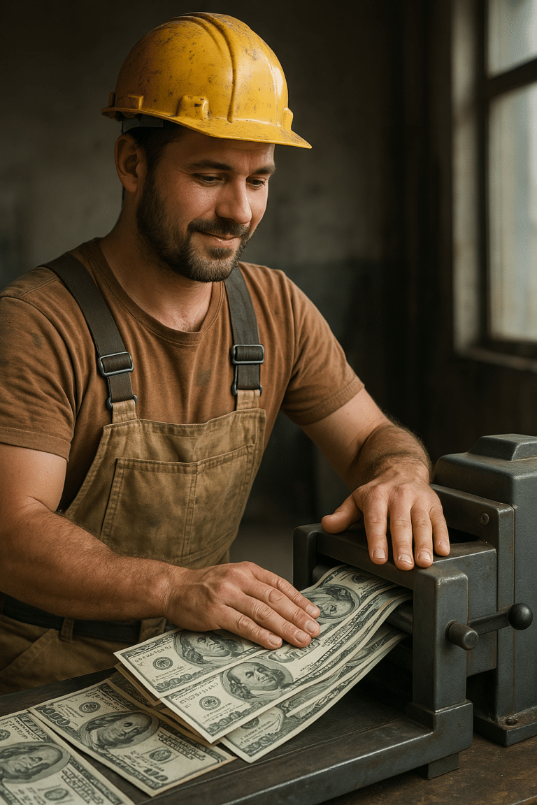 A man increasing his cash flow for his construction business