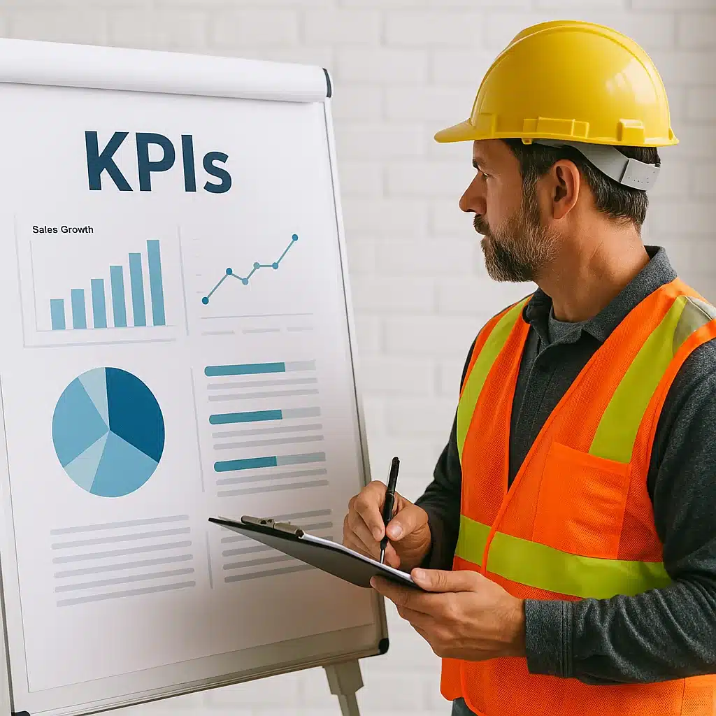 A construction man tracking KPIs in 2025