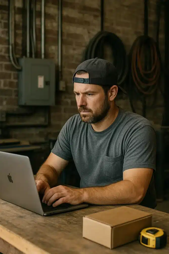owner working on accounting for trade businesses